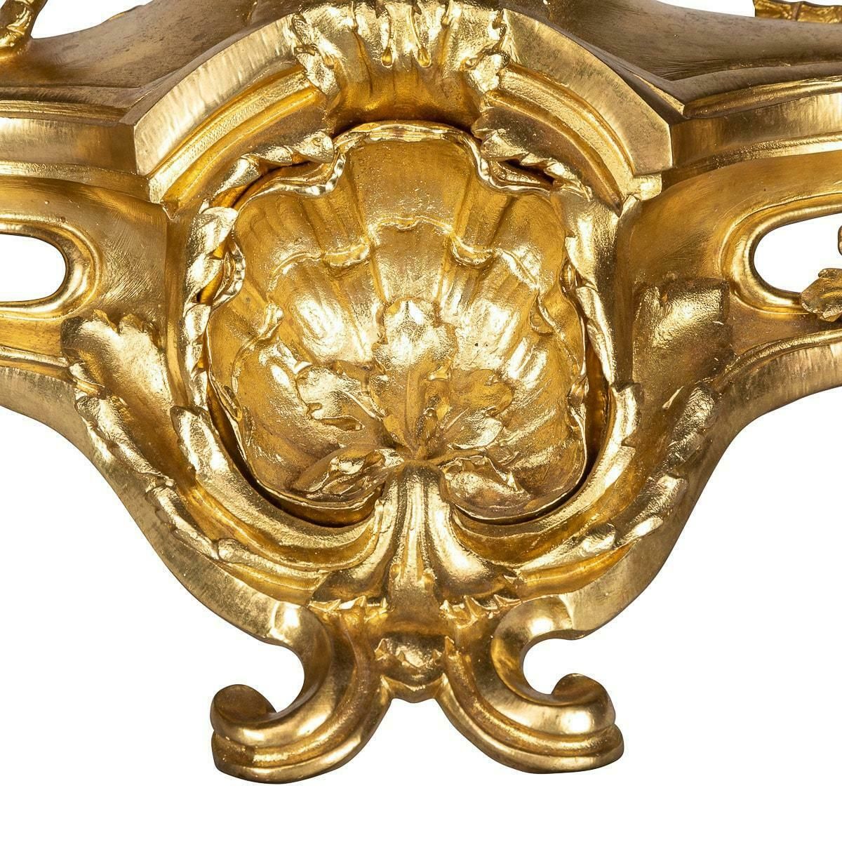 Home Fixtures 19th Century French Pair Of Ormolu Bronze Fireplace Chenets, C.1840 photo