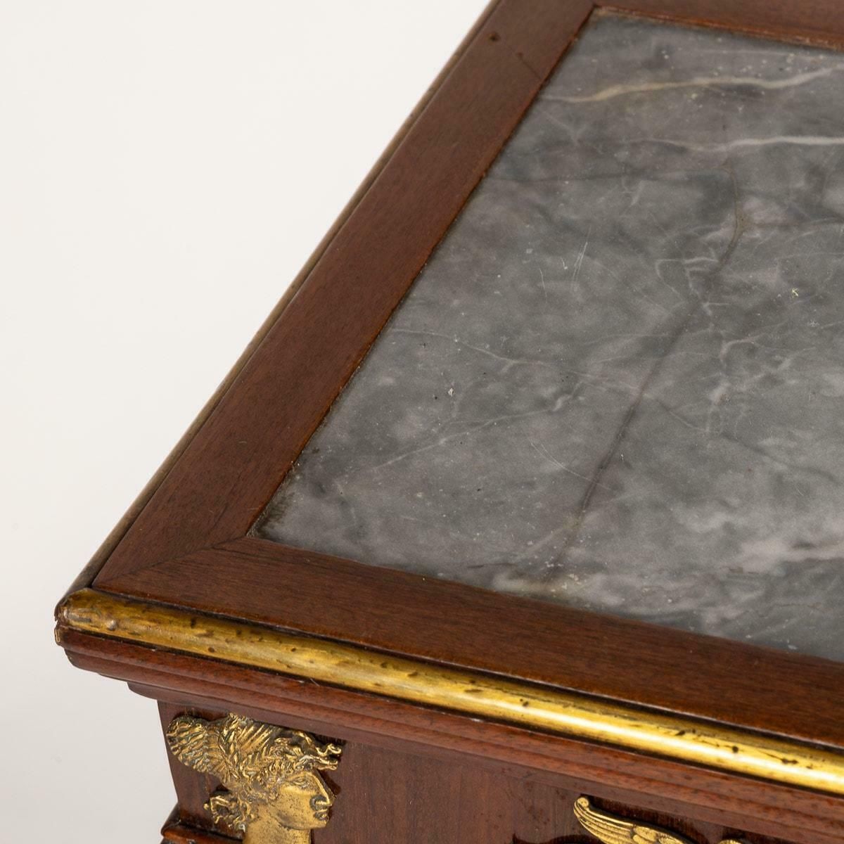 photo for sale 19th Century French Empire Style Ormolu Mounted Wood & Marble Pedestal, C.1890