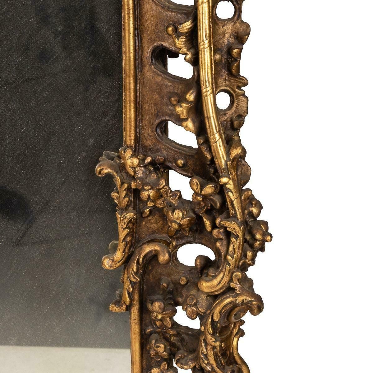 19th Century Louis XV Style Mirror With Gilt Wood Frame Surround, C.1970 photo vintage