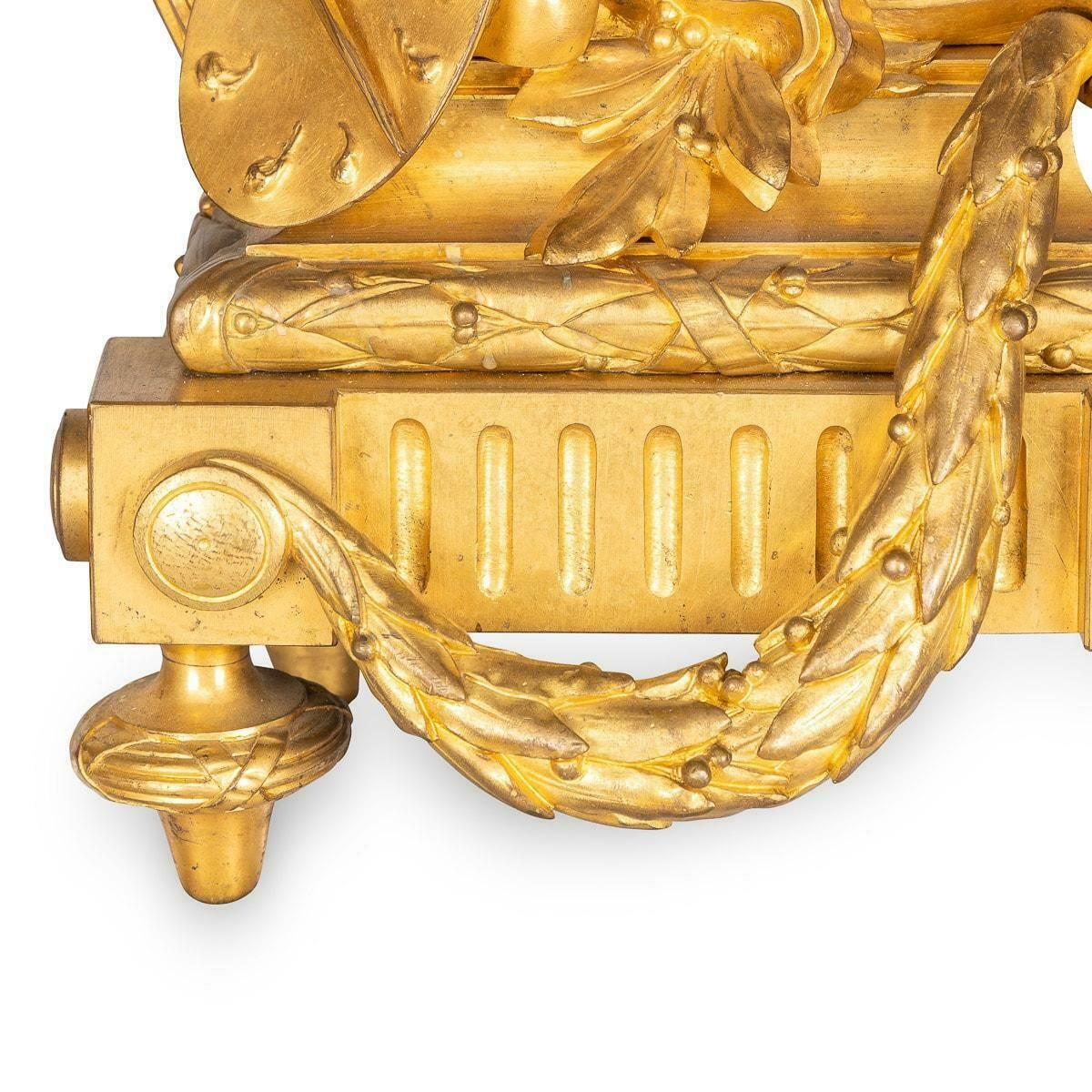 4895.0 19th Century French Pair Of Ormolu Bronze Fireplace Chenets, C.1840 photo