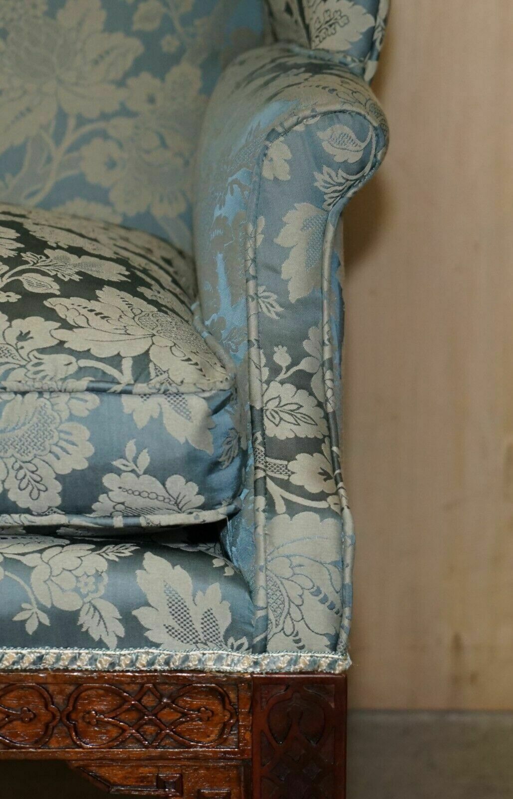 Important Antique Circa 1820 Thomas Chippendale Hand Carved Wingback Armchair photo buy