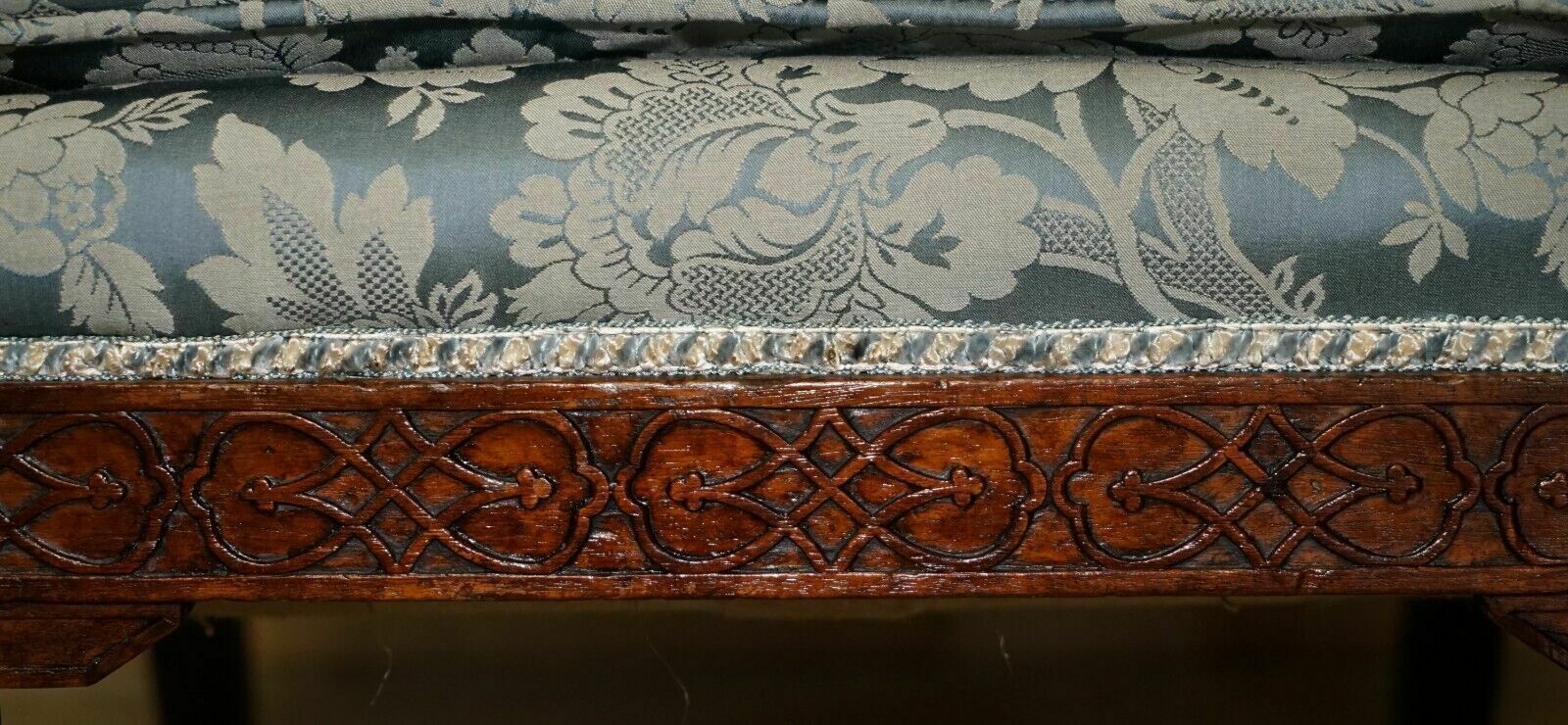 photo for sale Important Antique Circa 1820 Thomas Chippendale Hand Carved Wingback Armchair