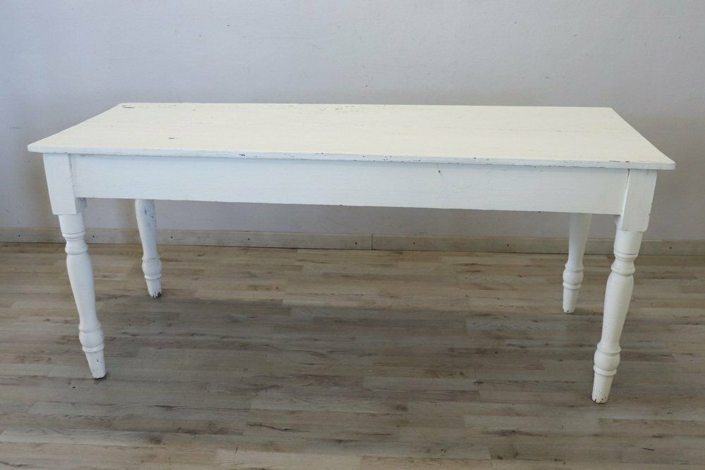 Long Antique Dining Tables In Lacquered Poplar, 19th Century, Set Of 2 photo vinterior
