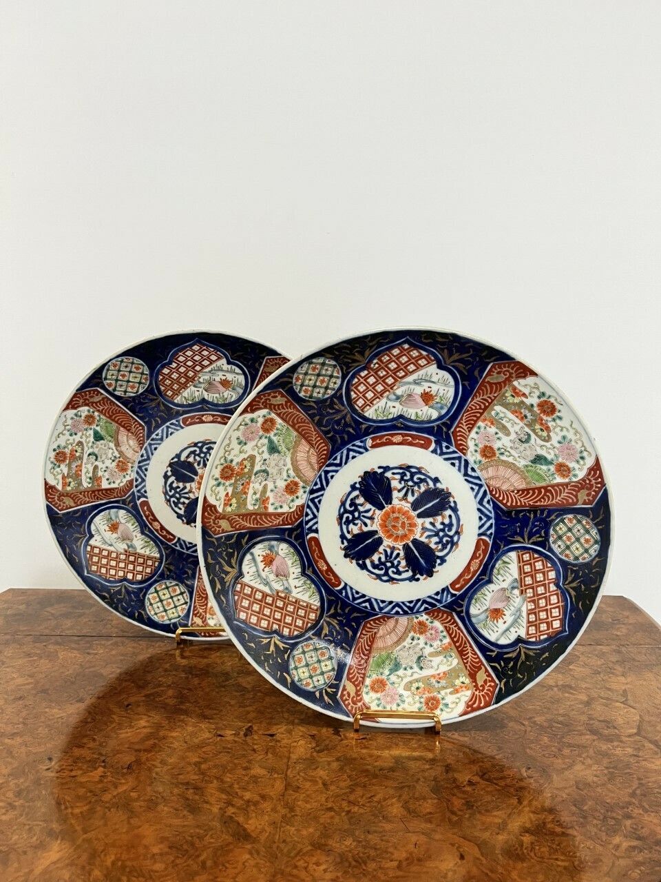 Quality Pair Of Antique Japanese Imari Chargers photo for sale