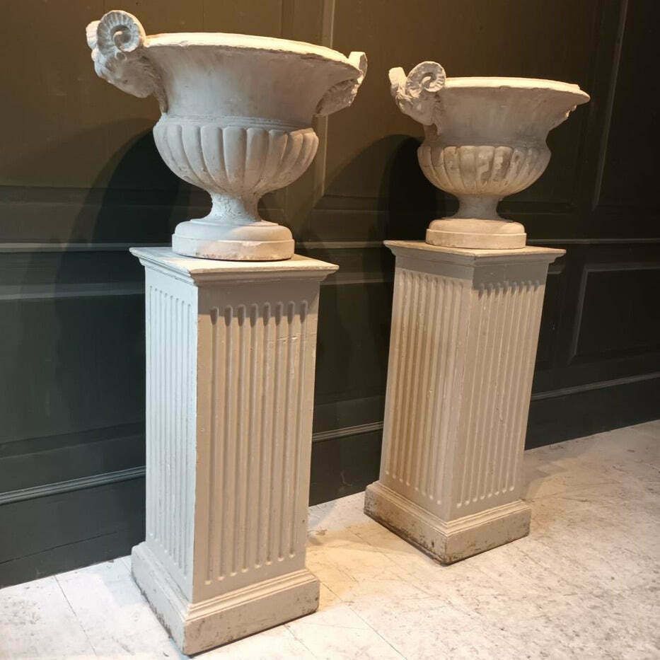 A Pair Of 19th Century Limestone Urns photo furniture