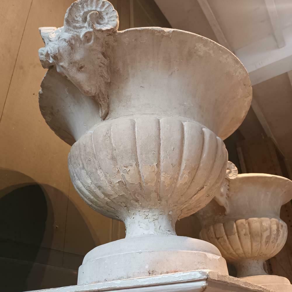 photo buy A Pair Of 19th Century Limestone Urns