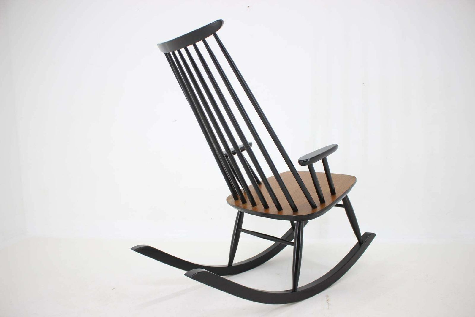 1960s Varjosen Puunjalostus Beech Rocking Chair Finland photo vintage