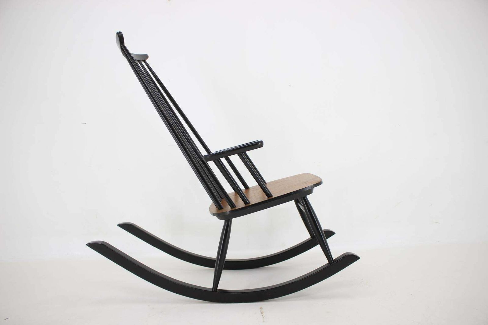 photo furniture 1960s Varjosen Puunjalostus Beech Rocking Chair Finland