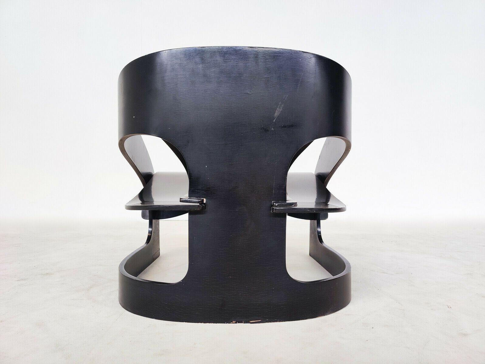 Black Wooden "4801" Armchair By Joe Colombo For Kartell photo buy