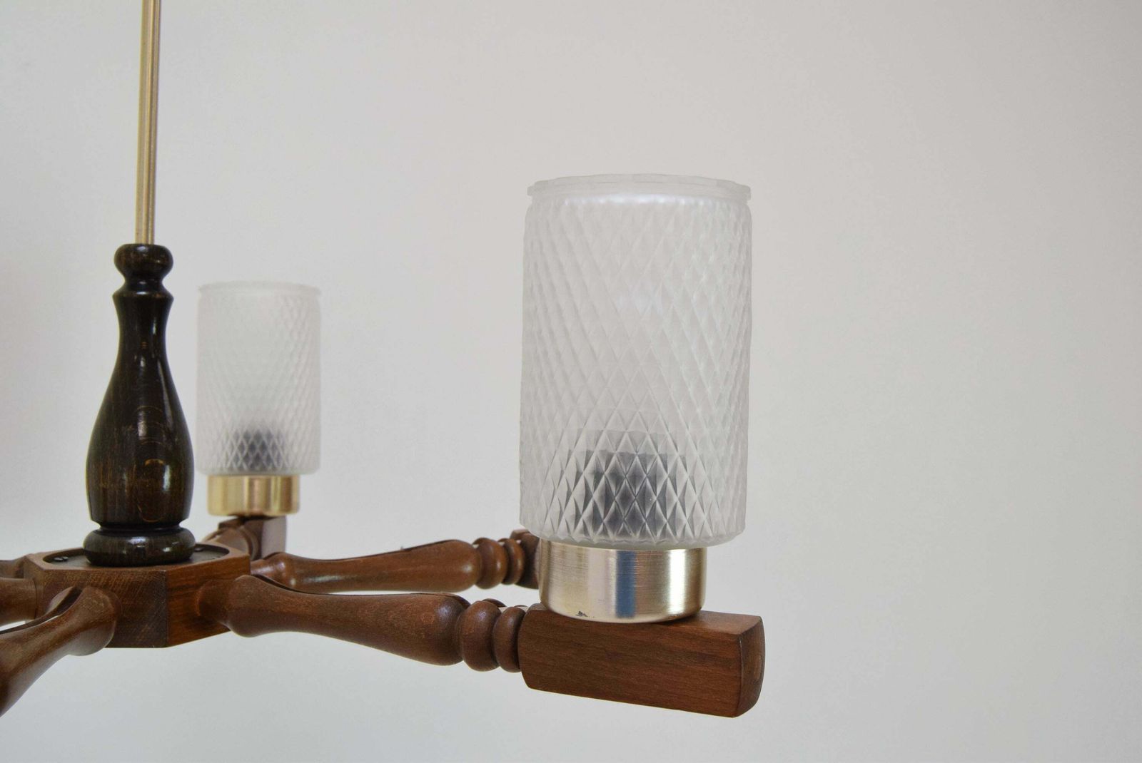 Mid Century Wood Chandelier By Inva Litomerice, 1970's. photo 479.0
