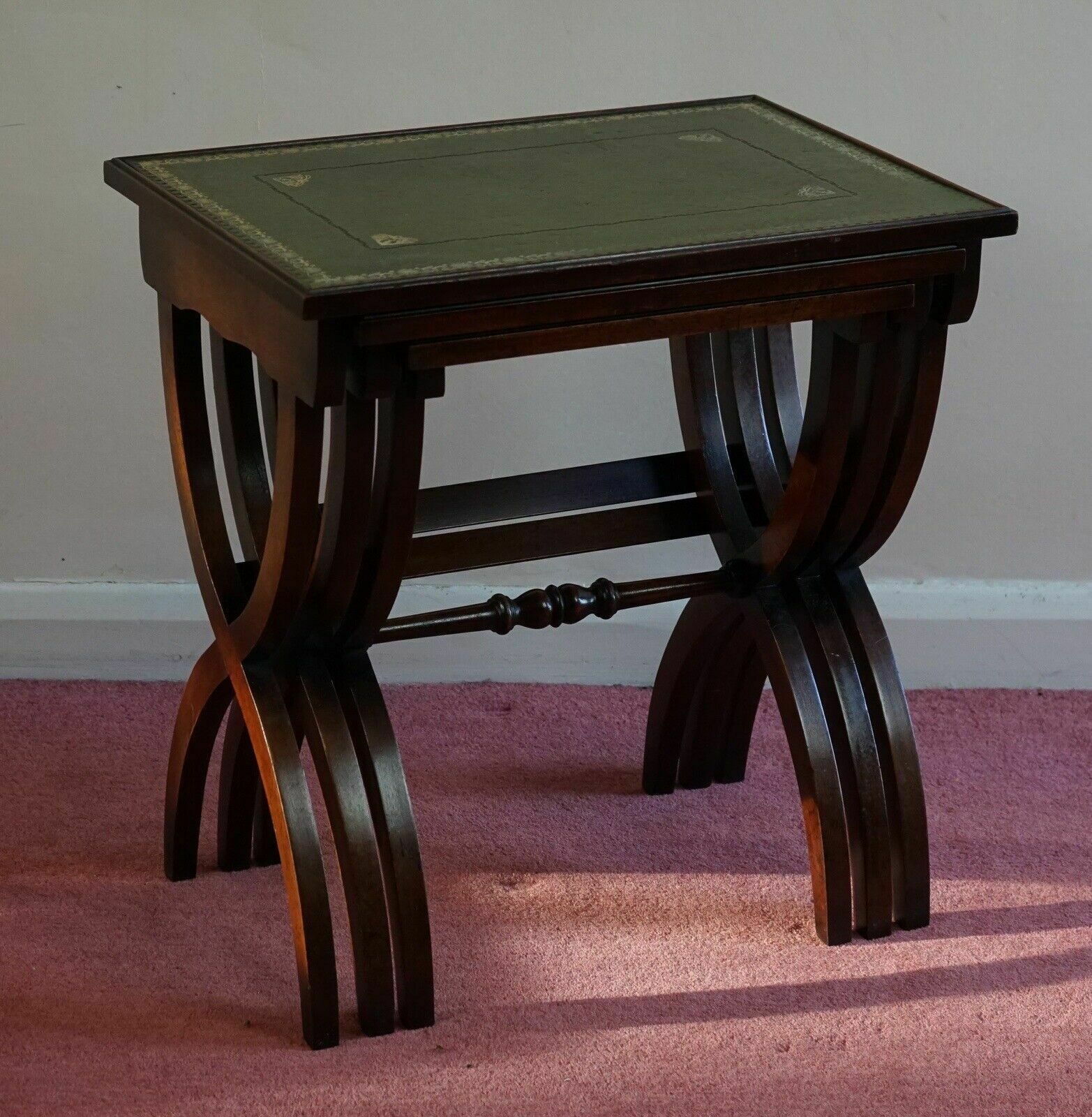 photo furniture Antique George Lll Mahogany Nest Of Three Table