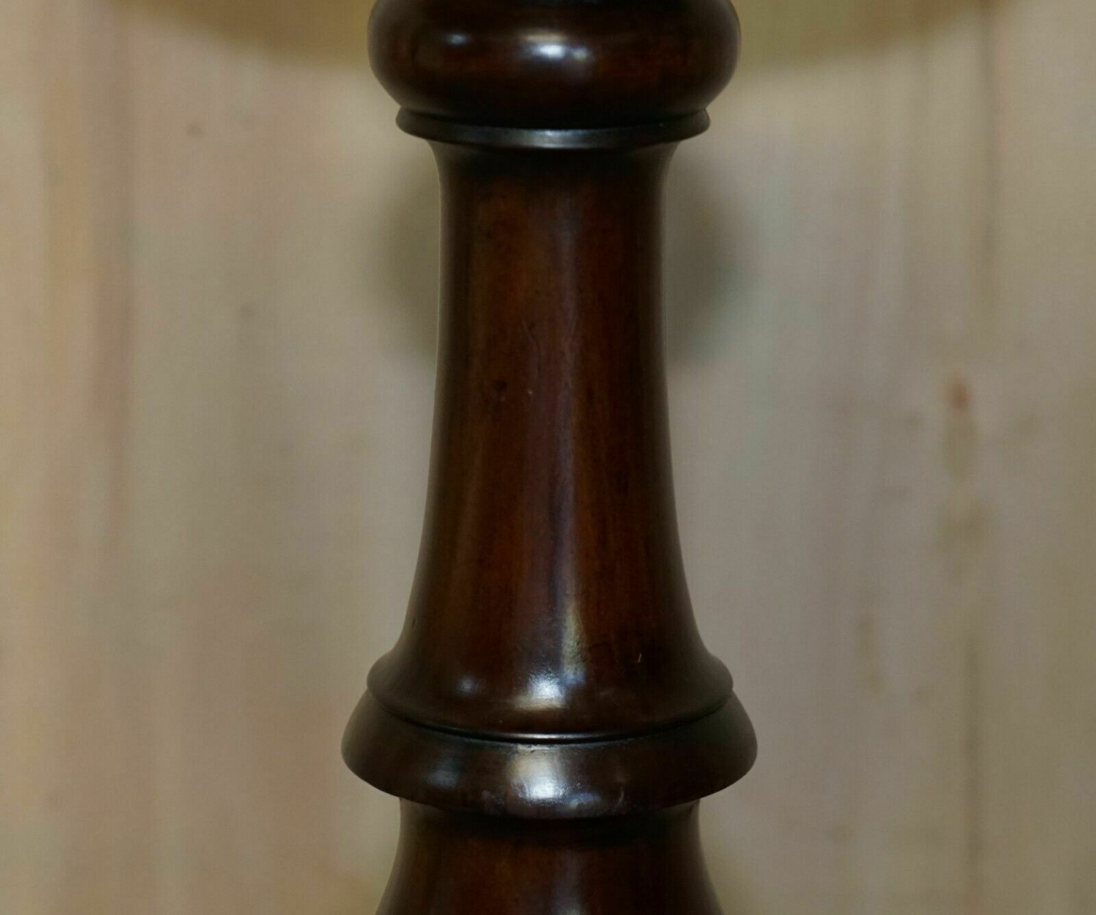 Vintage English Carved Mahogany Pedestal Jardiniere Column Display Plant Stand photo 675.0