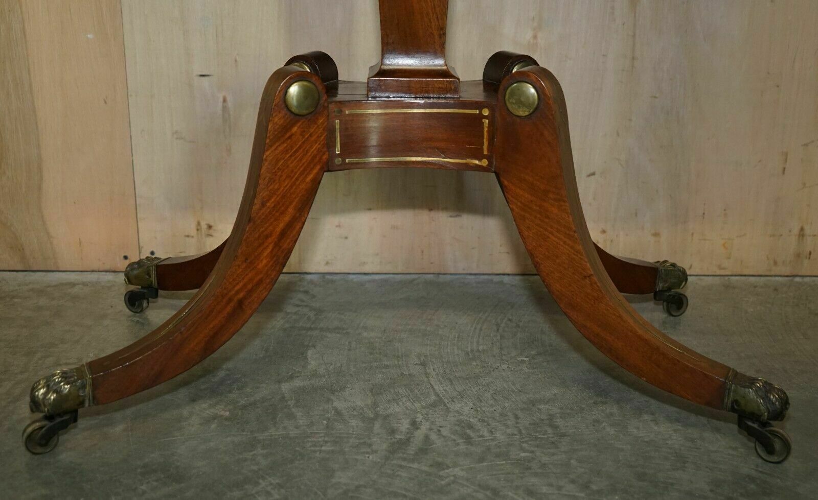 photo for sale Restored Antique Regency Circa 1815 Mahogany & Brass Inlaid Card Games Table