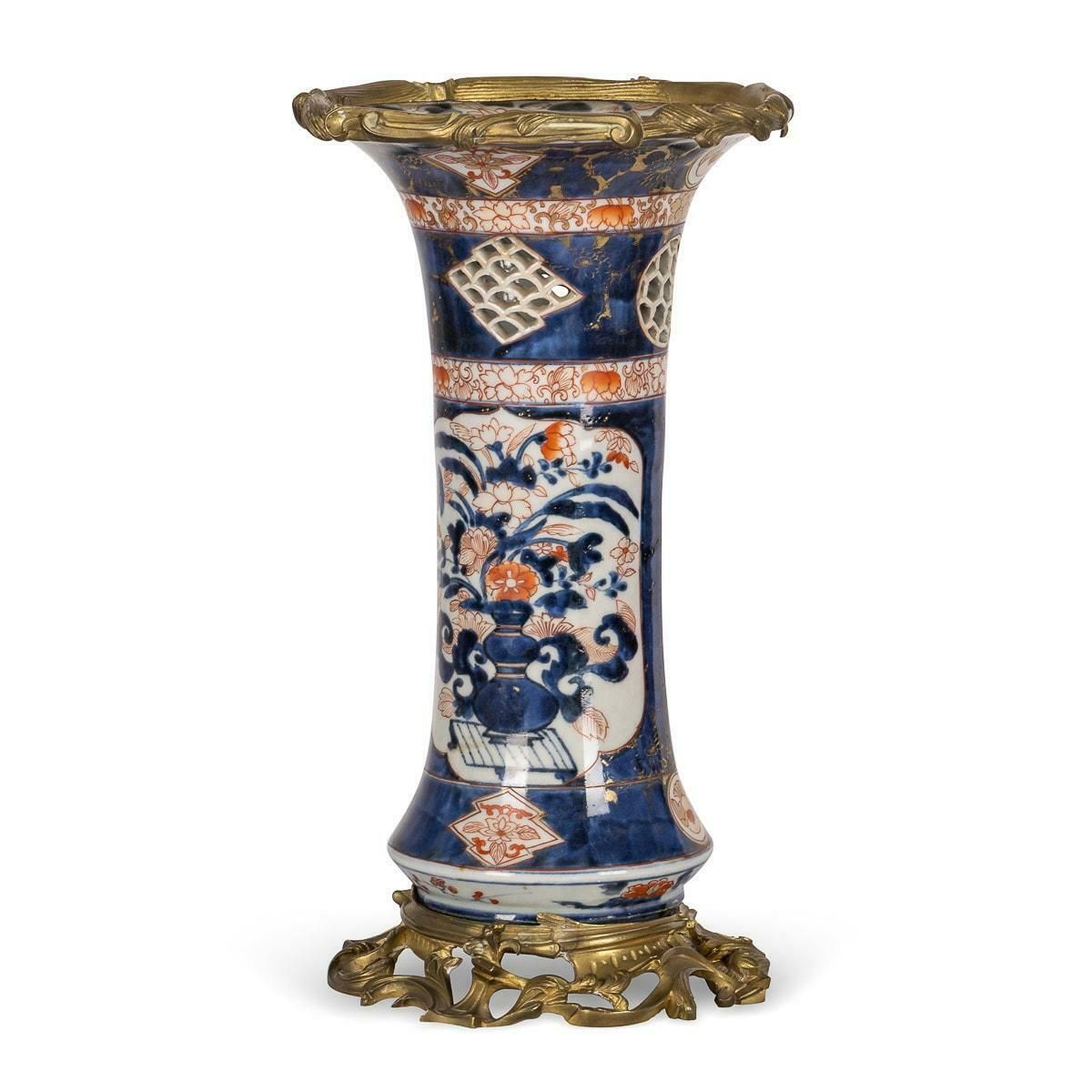19th Century French Imari Style Porcelain Mounted Ormolu Vase, C.1880 photo for sale