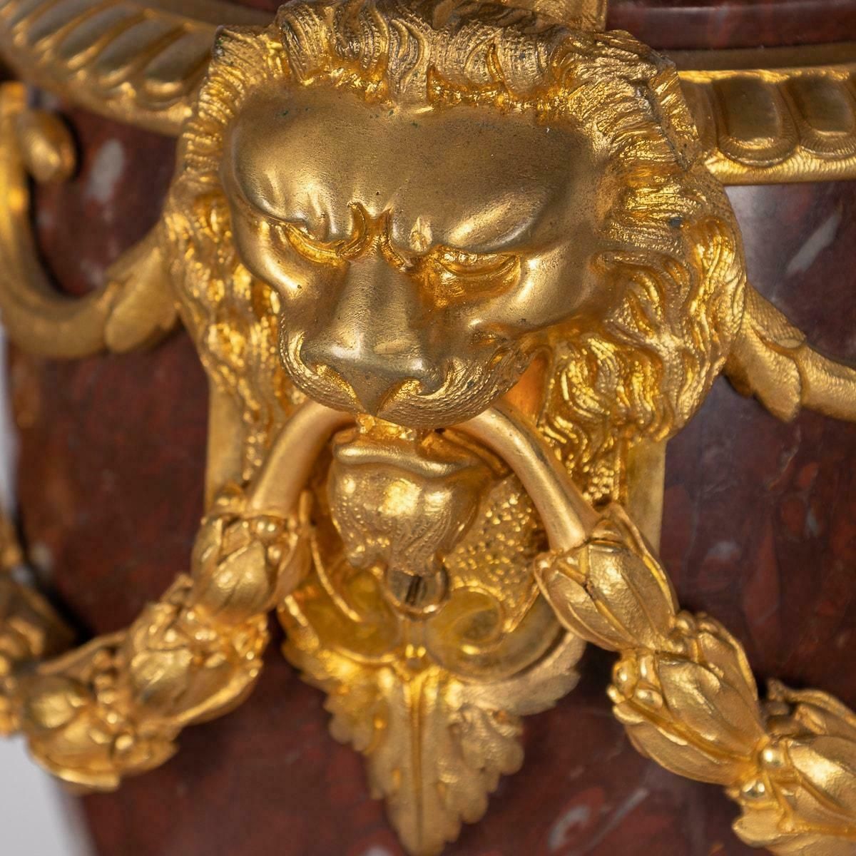 photo vinterior 19th Century French Ormolu Mounted Rouge Griotte Nine Light Candelabra, C.1870