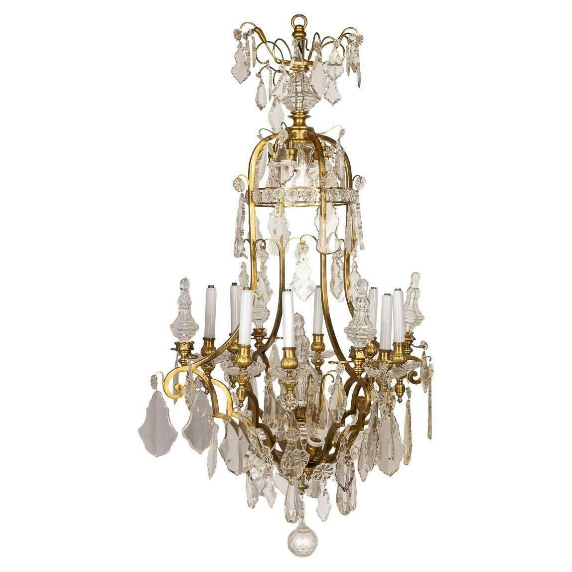 19th Century French Ormolu & Cut Crystal Chandelier, C.1860