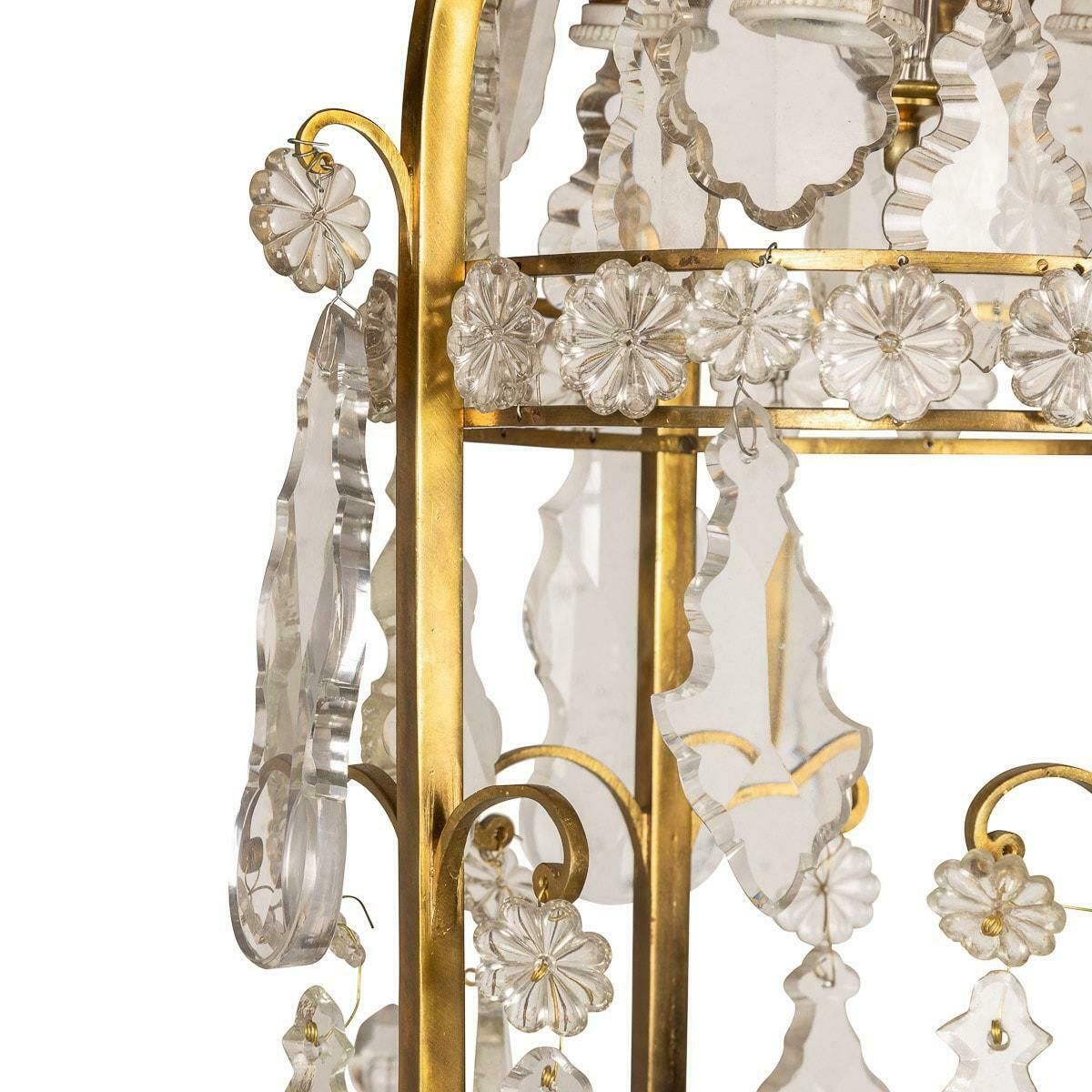 19th Century French Ormolu & Cut Crystal Chandelier, C.1860 photo vintage