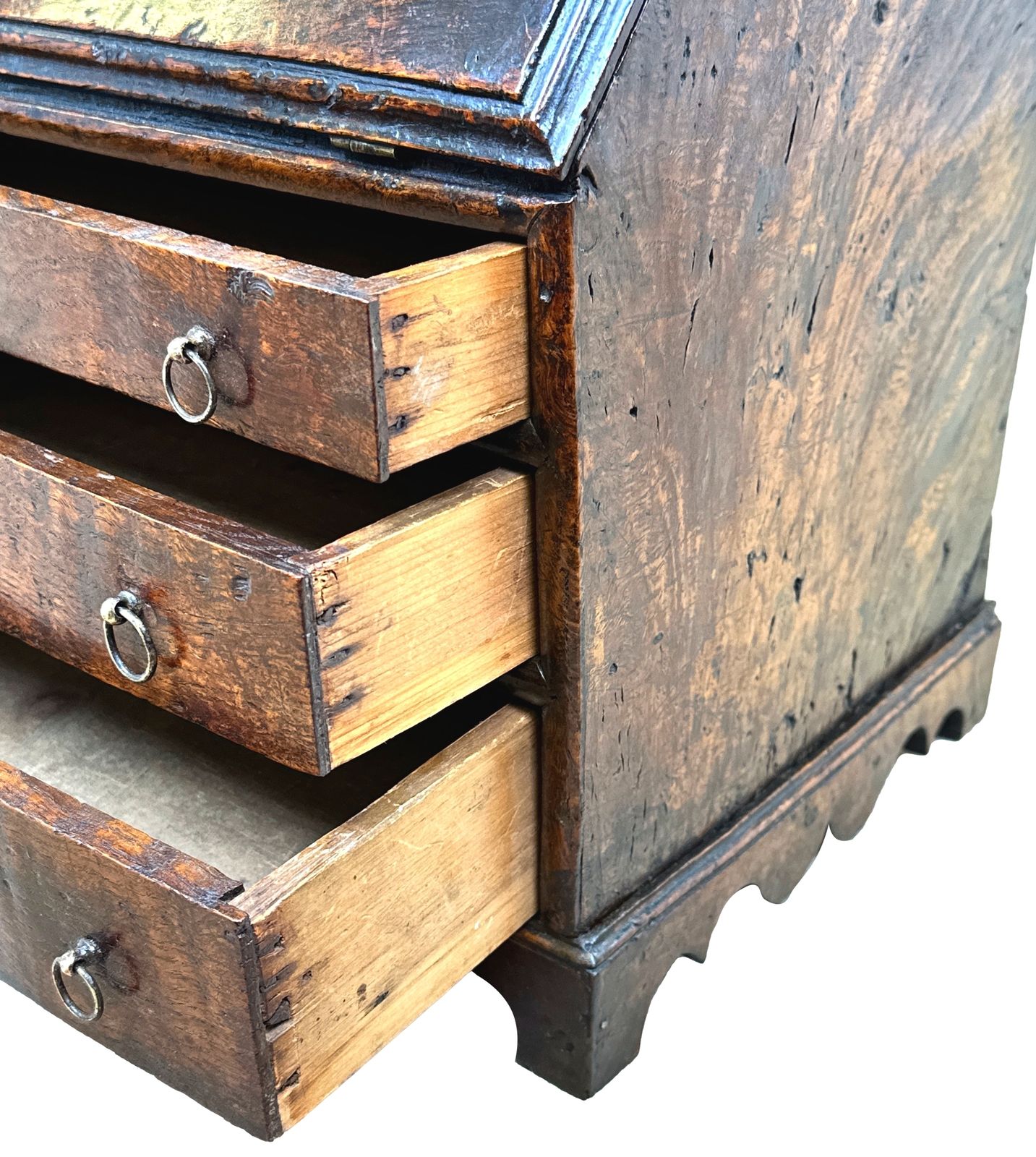 Georgian 18th Century Elm Table Top Bureau (England, Circa 1840) photo 3375.0