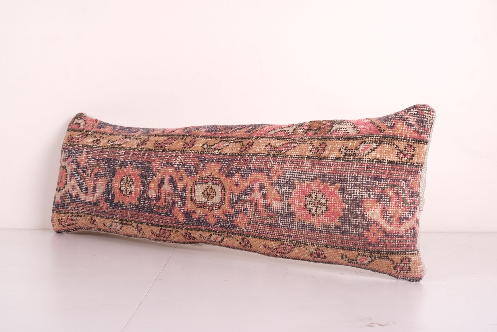 Bohemian Bedding Oushak Pillow Cover, Long Turkish Lumbar Pillow With Mid Century Design, Wool Woven Hippie Pillow 12'' X 35'' photo furniture