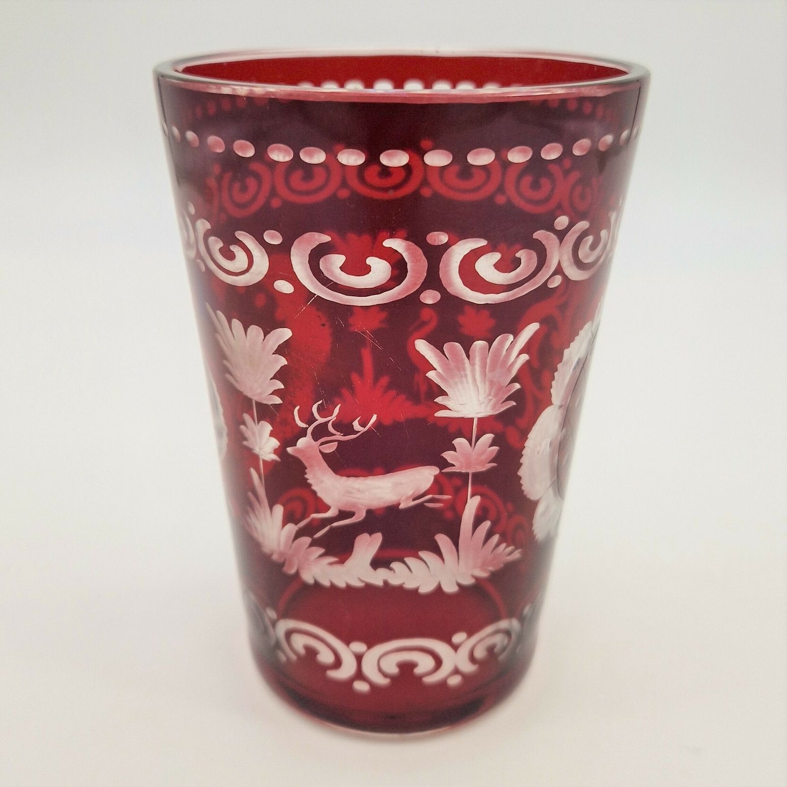 Biedermeier Glass With Hand Carved Decoration. 1840   1860