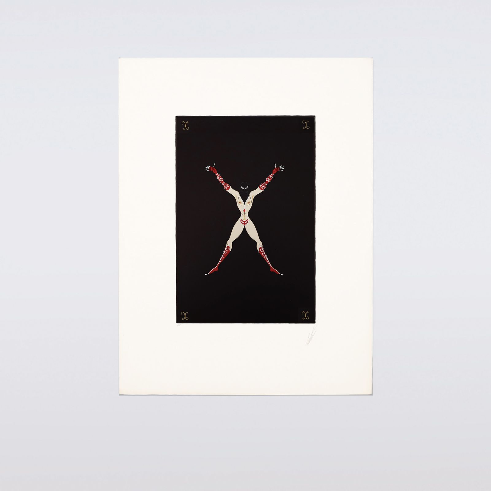 Rare Artist Proof Letter ‘X’ Erté (Romain De Tirtoff)  Alphabet Limited Edition Serigraph Print From 1976 photo buy