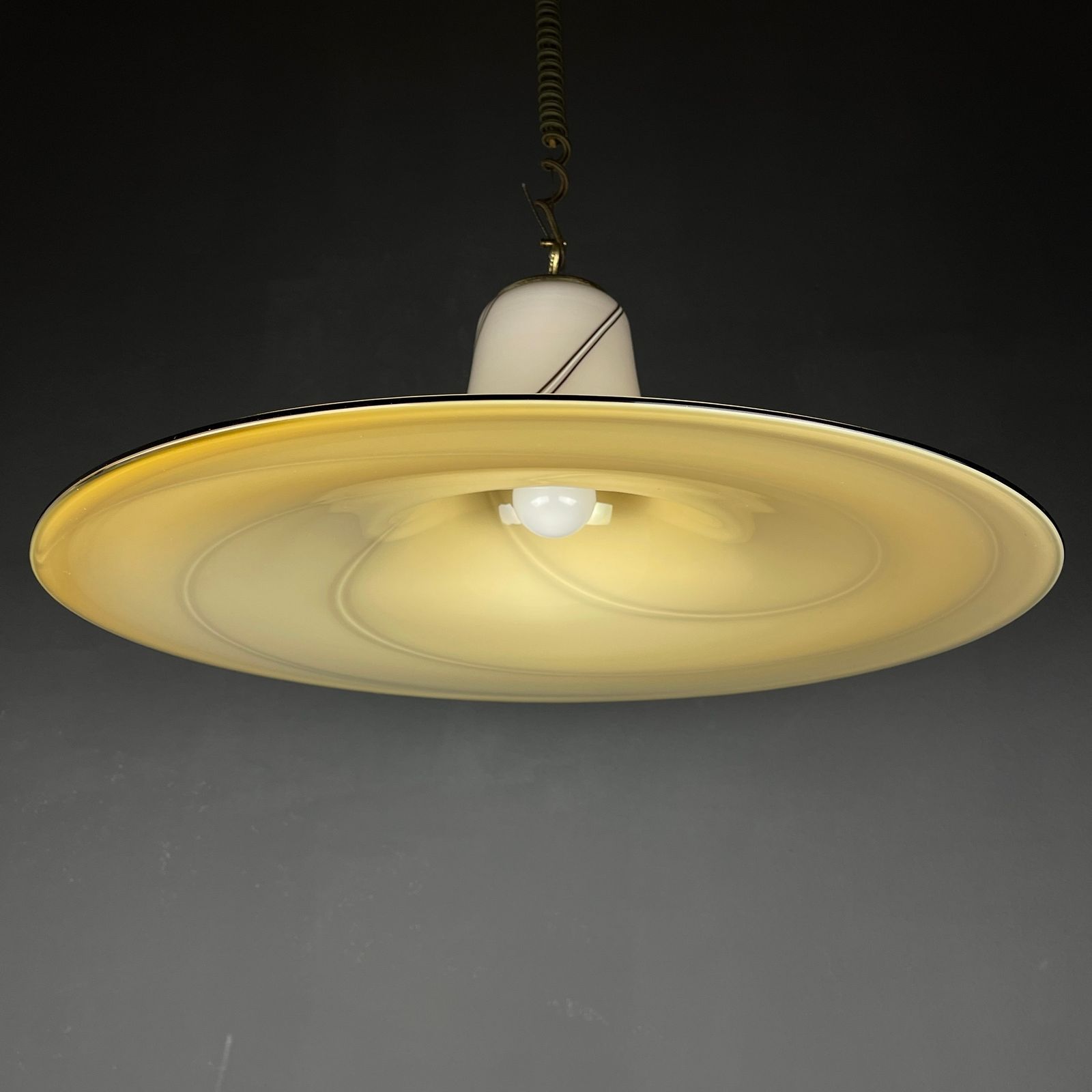 Vintage Beige Murano Glass Pendant Lamp Italy 1970s photo furniture