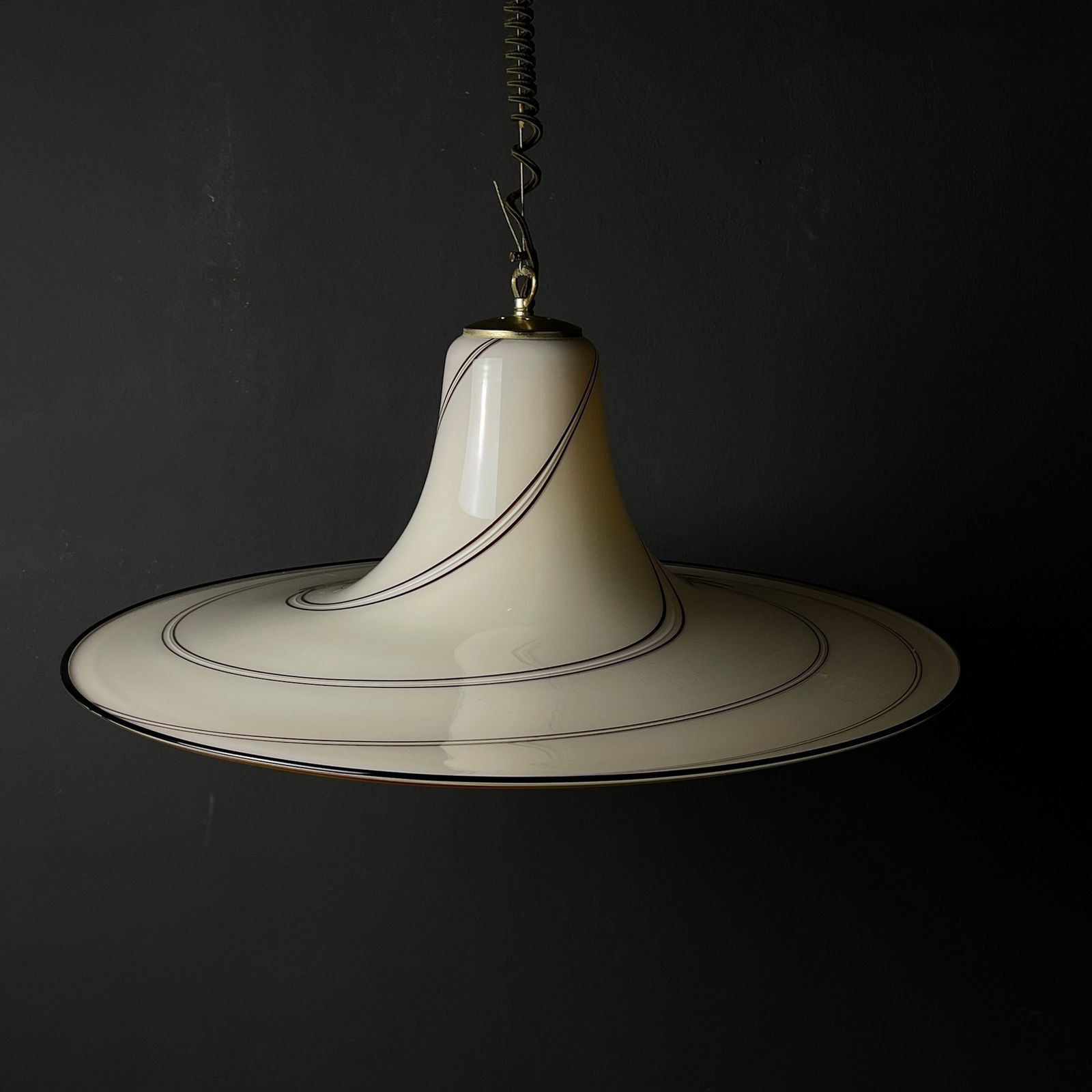 Vintage Beige Murano Glass Pendant Lamp Italy 1970s photo buy