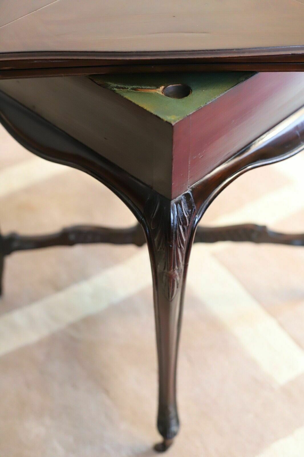 265.0 An Edwardian Mahogany Envelope Card Table By Allen & Appleyard photo