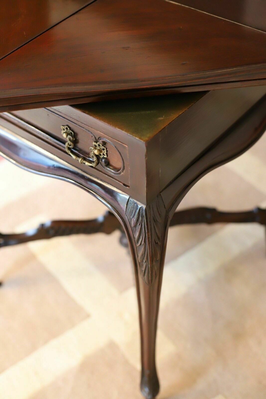 photo buy An Edwardian Mahogany Envelope Card Table By Allen & Appleyard