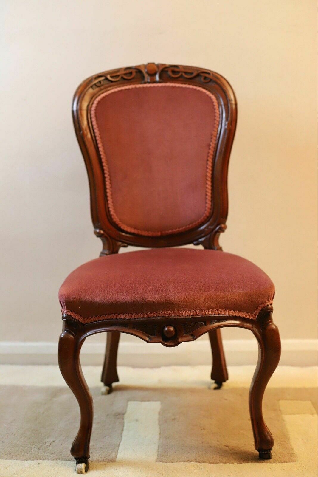 A 19th Century Continental Carved Walnut Show Frame Dining Chair photo furniture