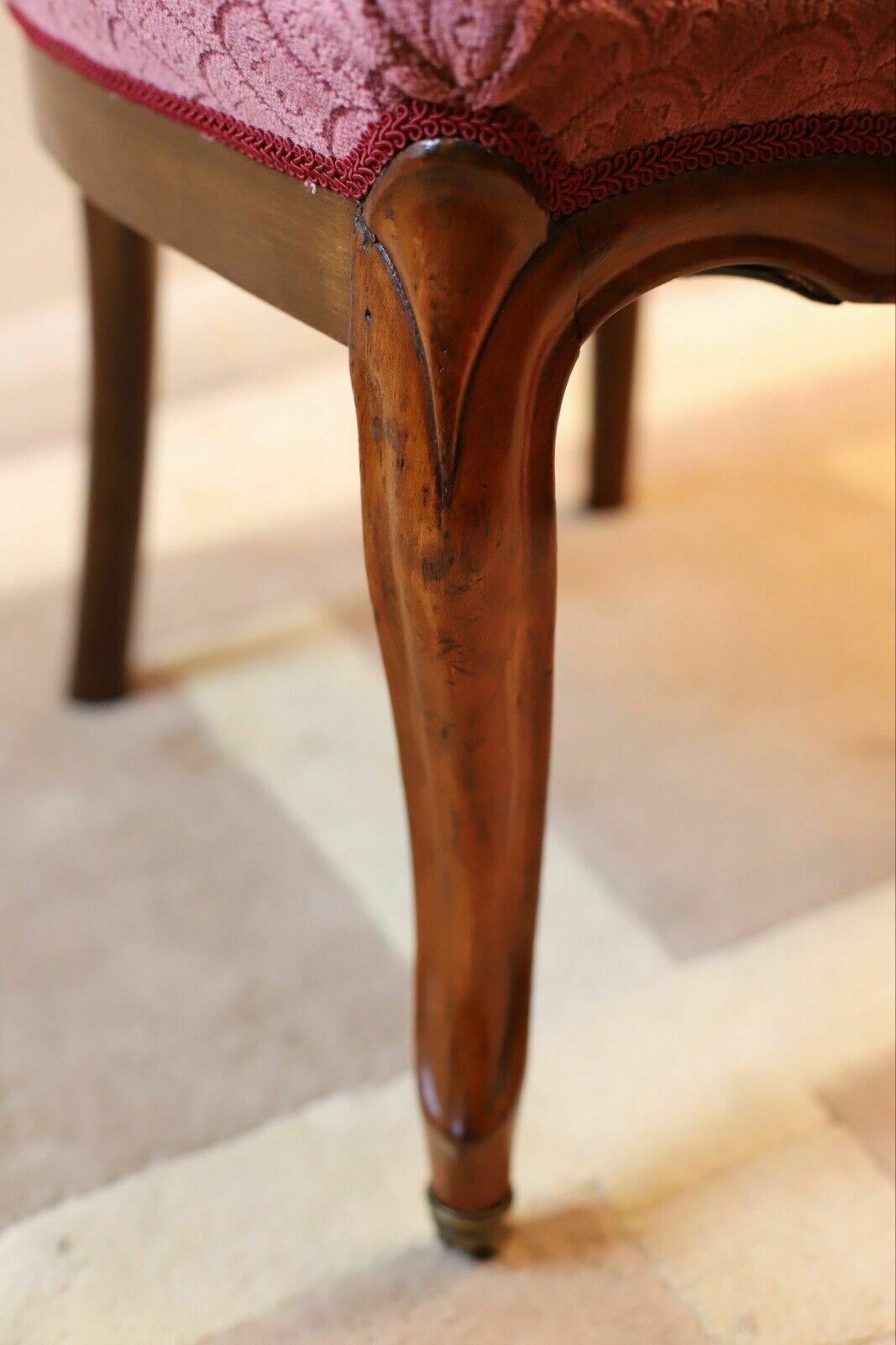 Furniture A 19th Century Continental Carved Walnut Show Frame Dining Chair photo
