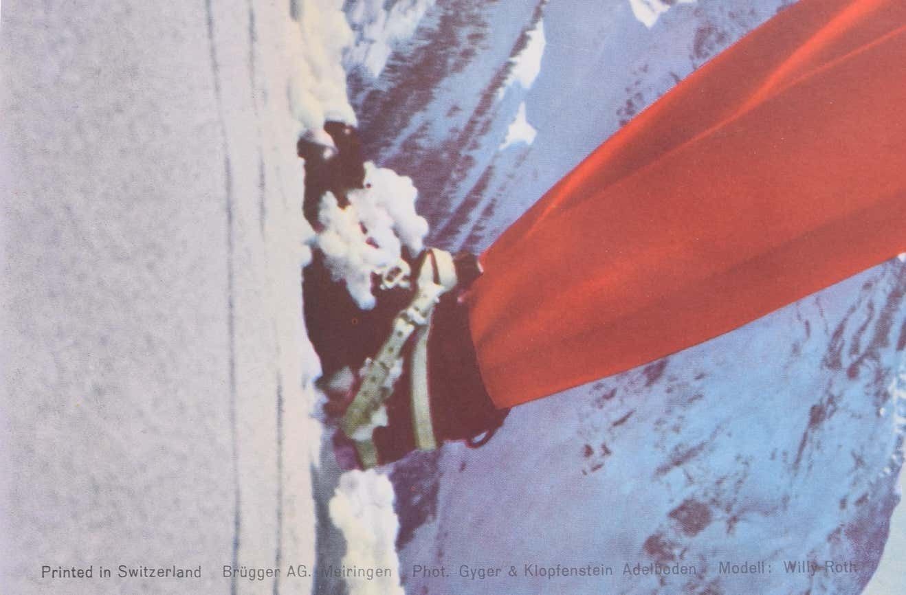 Adelboden Original Vintage Swiss Skiing Poster photo Art