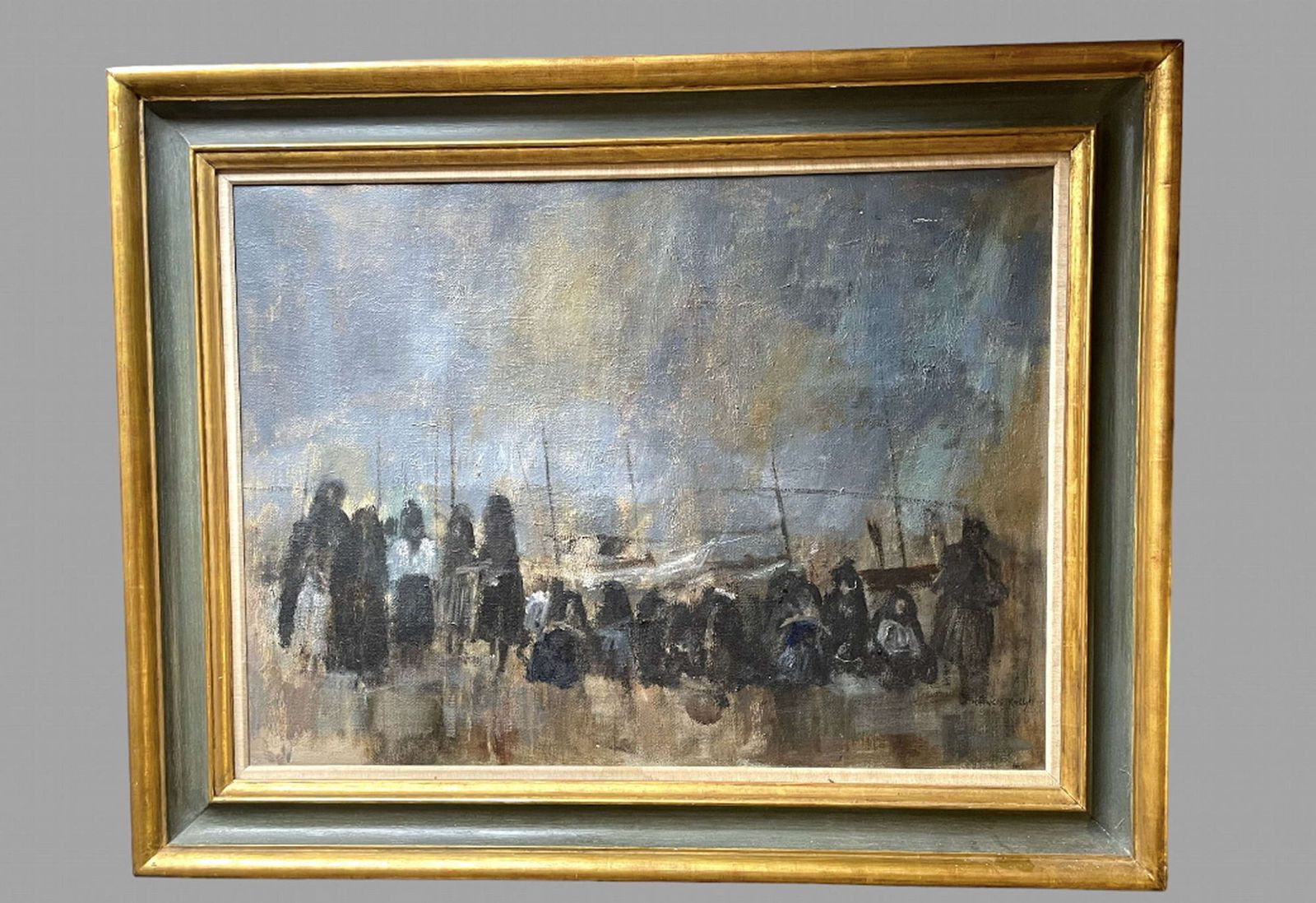 Francis Kelly, Oil On Canvas, Women Waiting At Nazarre