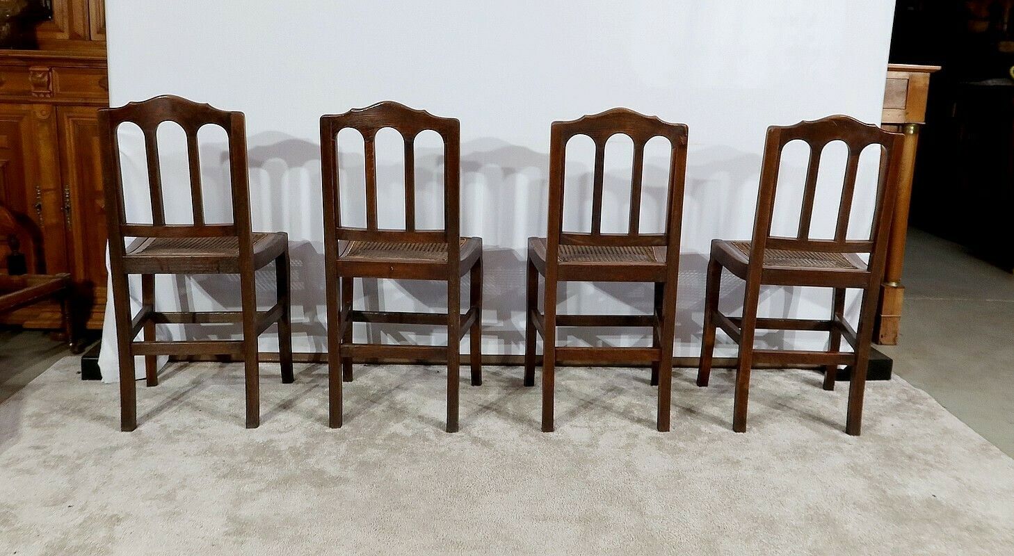 Set Of 4 Solid Oak Chairs, 19th Century photo 2451.4