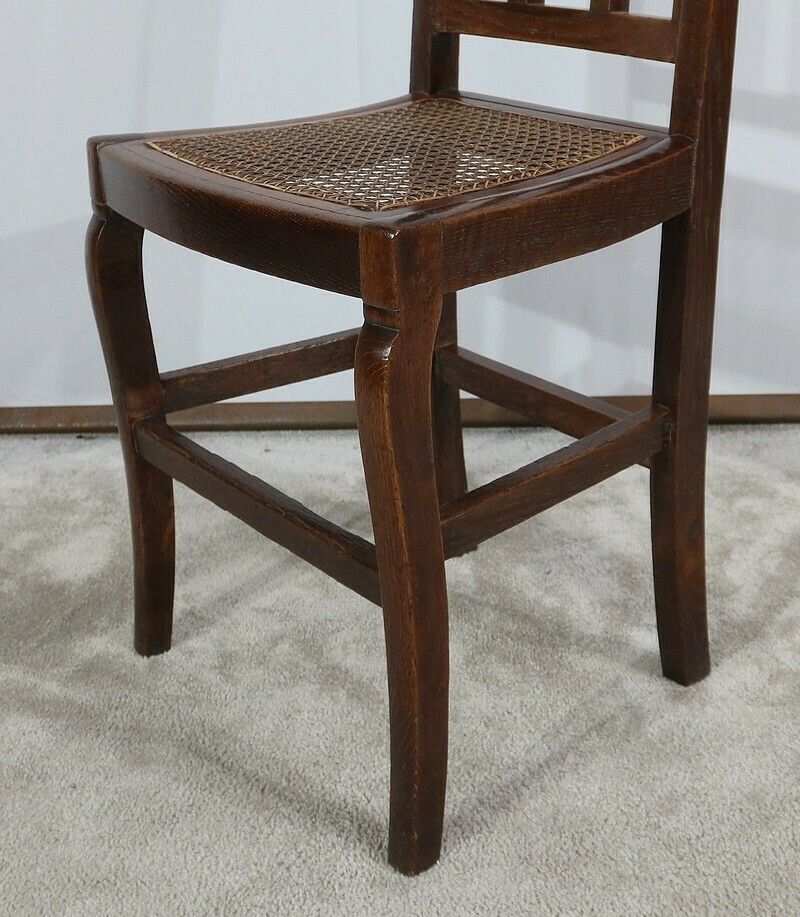 photo vinterior Set Of 4 Solid Oak Chairs, 19th Century