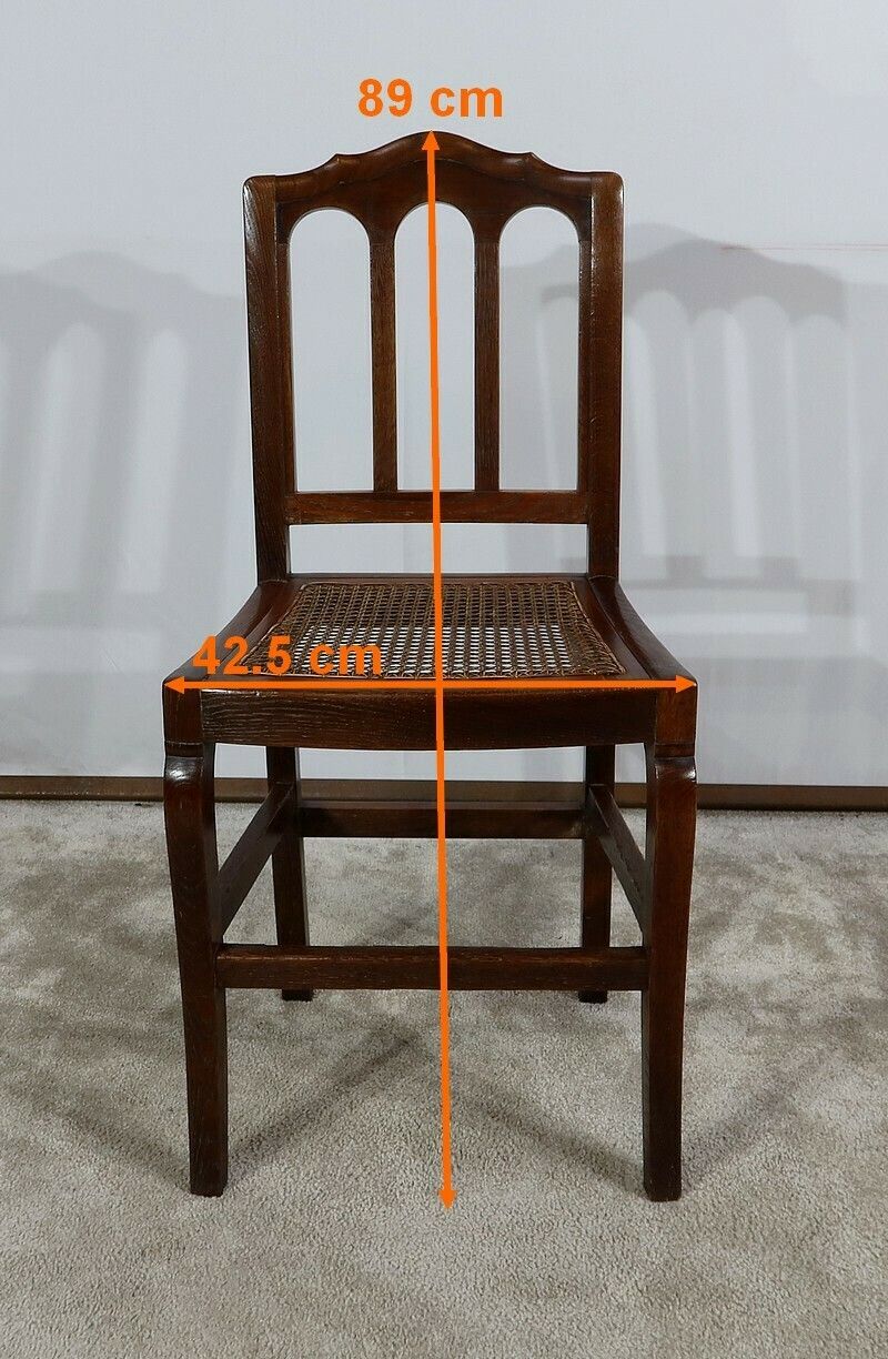photo buy Set Of 4 Solid Oak Chairs, 19th Century