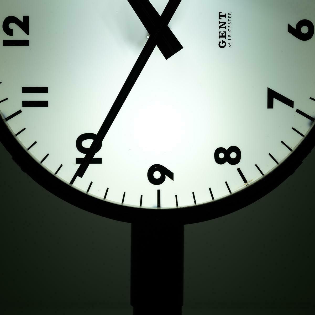 Gent Of Leicester Double Sided Illuminated British Rail Station Clock photo buy