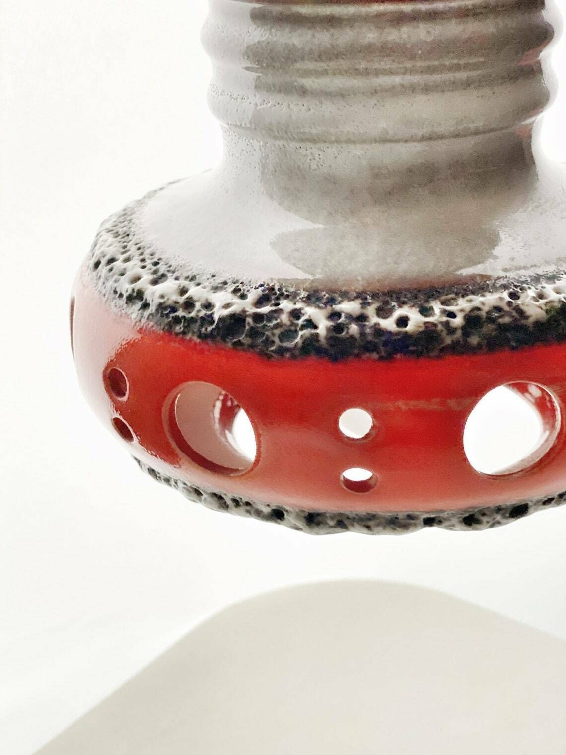 Herda Ceramic Volcanic Lava Ufo 3 Light Pendant Amsterdam, 1970s, Space Age,Mid Century Modern Lighting photo 300.0
