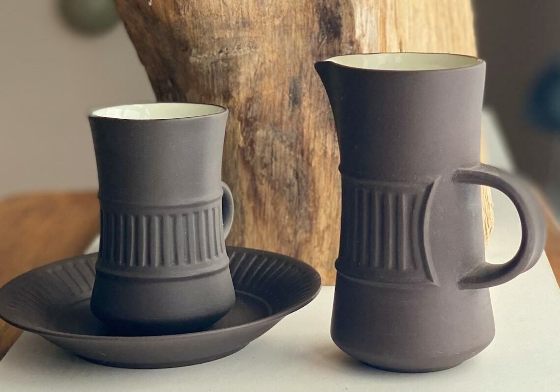 Danish Design Vintage Coffee Set Jens Harald Quistgaard's 'Fluted Flamestone' photo for sale