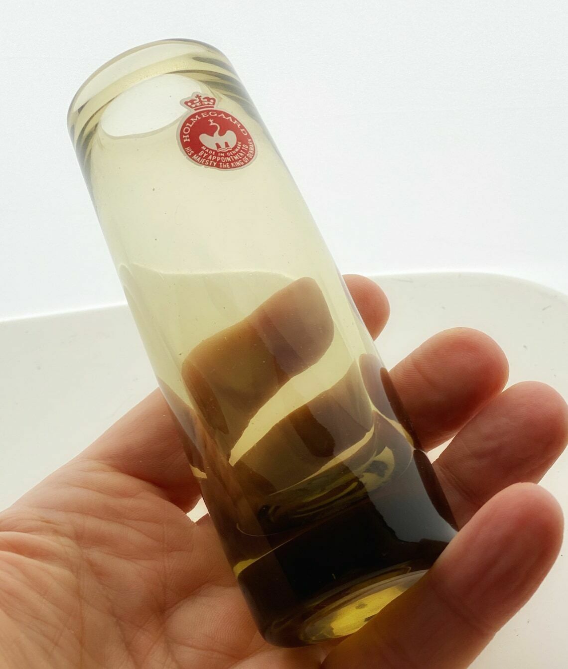 Per Lütken Holmegaard 1960s Scandinavian Glass Chimney Vase photo 68.0