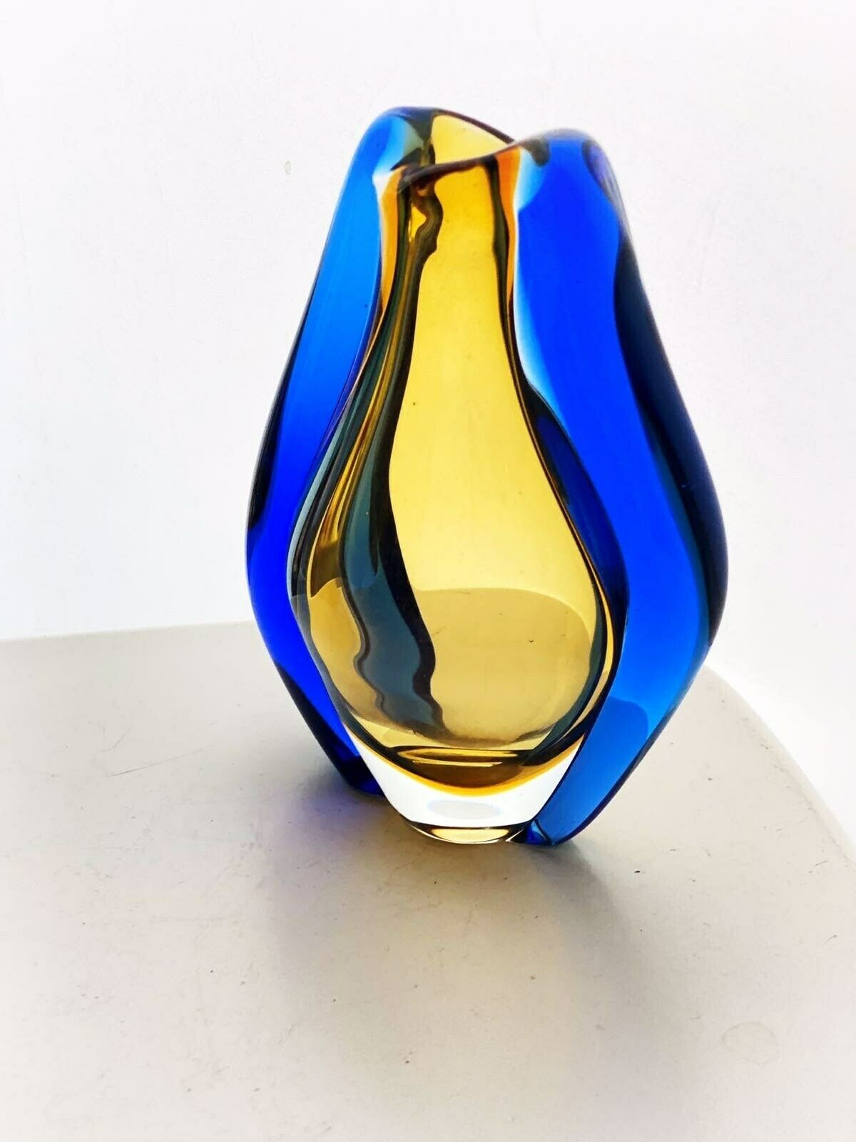 Midcentury Mstisov Hana Machovska, 'Romana' Vase Czech Vintage 1950s Moser Glass photo for sale
