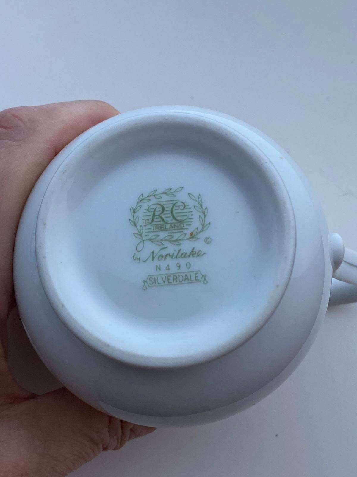 Scandinavian Style Noritake Bone China Tea Service 1970s 4 Settings ‘Silverdale’ photo vintage