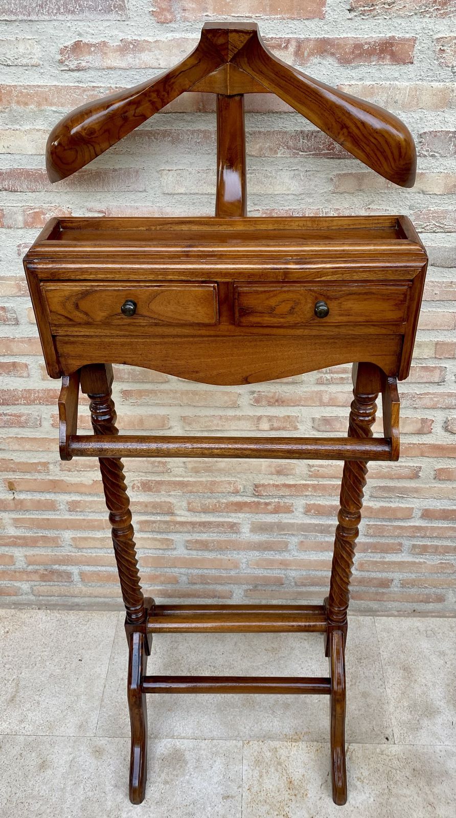 Mid Century Gentlemen Valet Parking With Two Drawers, 1950s photo furniture
