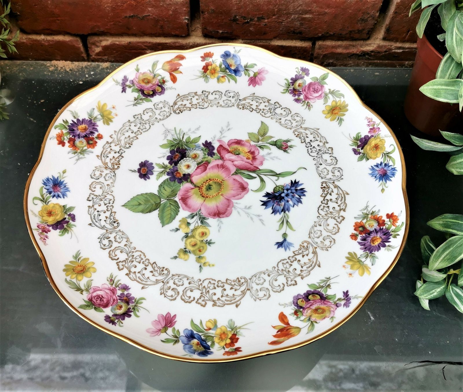 Bayreuth Gloria Hand Painted Vintage Cake Stand photo furniture