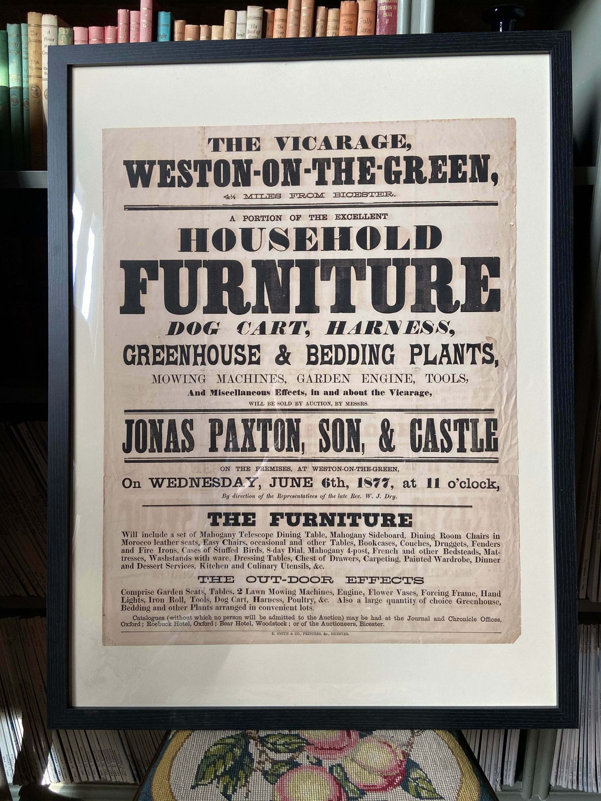 Framed Bill Poster For Property In The Village Of Weston On The Green