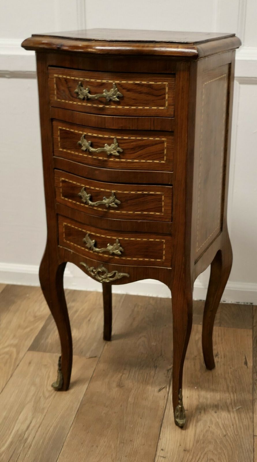 A Pair Of French Dainty Four Drawer Ormolu Side Cabinets photo vintage