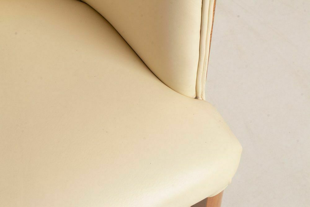 photo furniture Pair Of British Art Deco Salon Chairs By Hille In Burr Maple C.1930