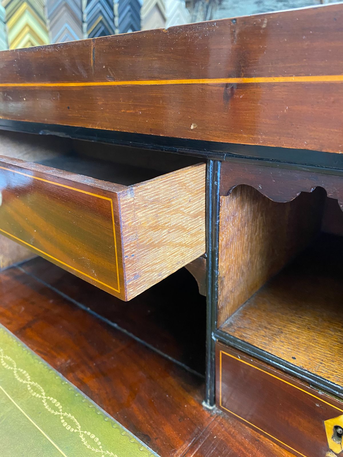 Early 19c Sheraton Revival Style Painted Mahogany Secretaire Chest photo for sale
