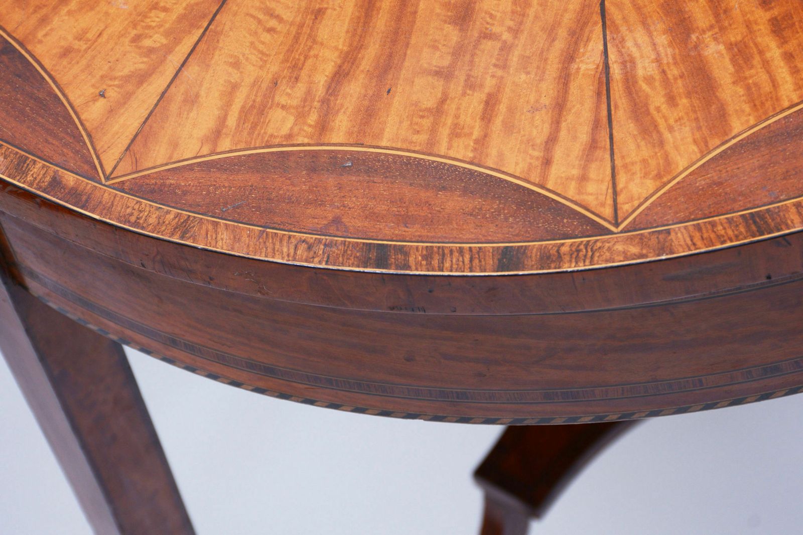 Restored Biedermeier Cherry Tree Round Table, Detailed Marquetry, France, 1850s photo Furniture
