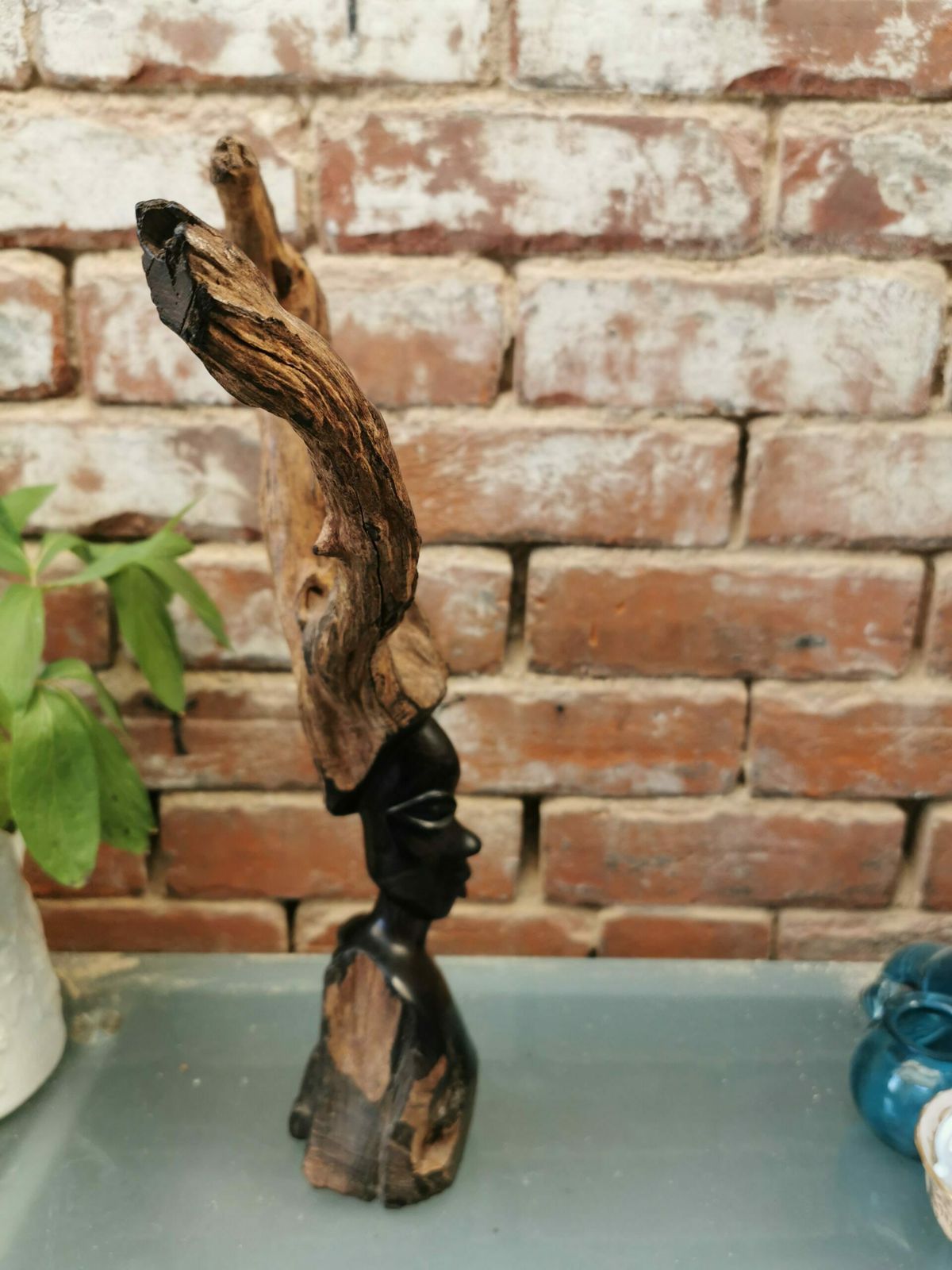 Mid Century African Wood Carving photo Home Decor